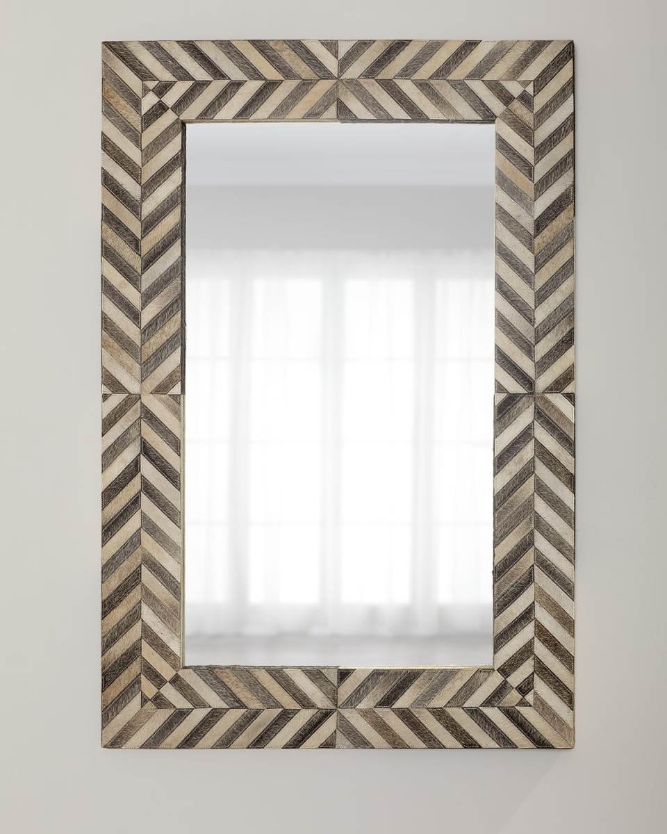 Hair on Hide Framed Mirror
